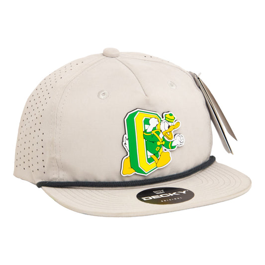 Oregon Ducks Retro 3D Perforated Rope Hat- Grey/ Charcoal