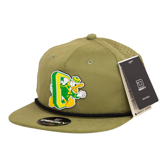 Oregon Ducks Retro 3D Perforated Rope Hat- Loden/ Black