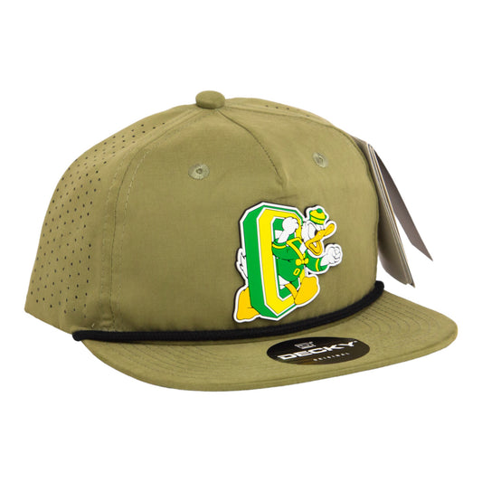 Oregon Ducks Retro 3D Perforated Rope Hat- Loden/ Black