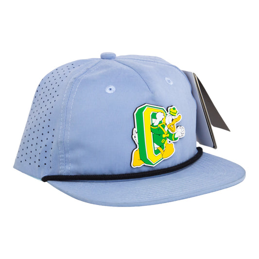 Oregon Ducks Retro 3D Perforated Rope Hat- Sky/ Black