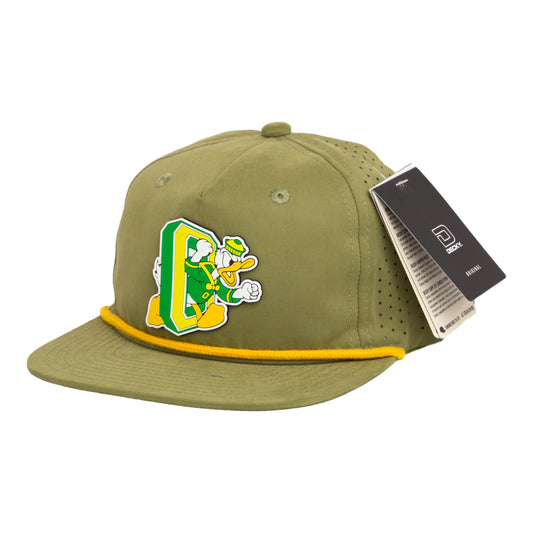 Oregon Ducks Retro 3D Perforated Rope Hat- Loden/ Amber