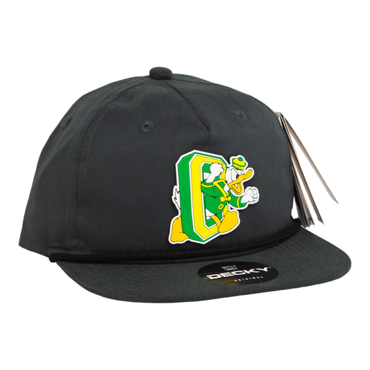 Oregon Ducks Retro 3D Classic Rope Hat- Charcoal/ Black