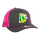 Oregon Ducks Retro 3D Snapback Trucker Hat- Charcoal/ Hot Pink