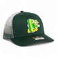 Oregon Ducks Retro 3D Snapback Trucker Hat- Dark Green Fade