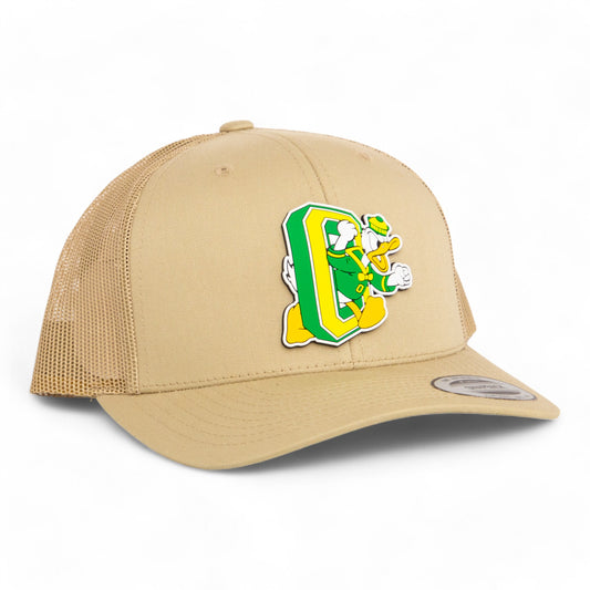 Oregon Ducks Retro 3D YP Snapback Trucker Hat- Tan