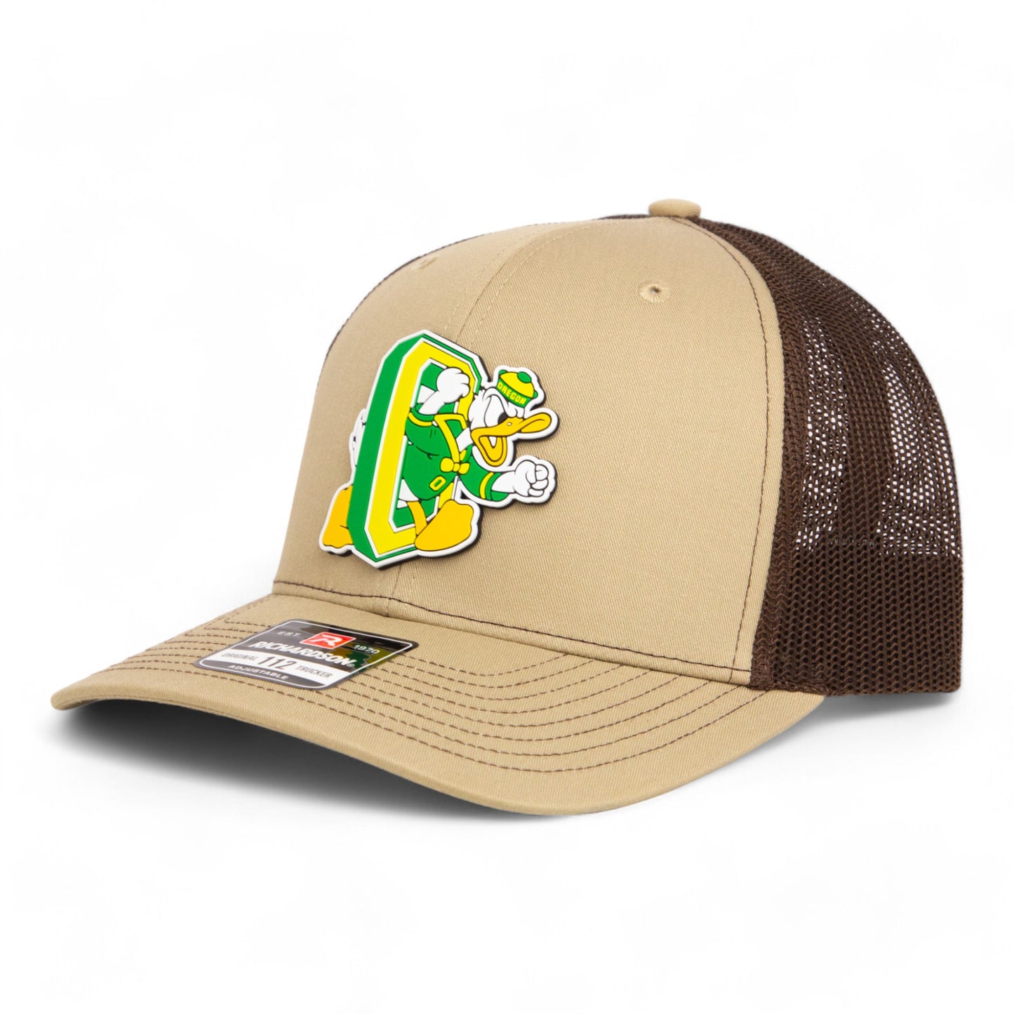 Oregon Ducks Retro 3D Snapback Trucker Hat- Tan/ Coffee