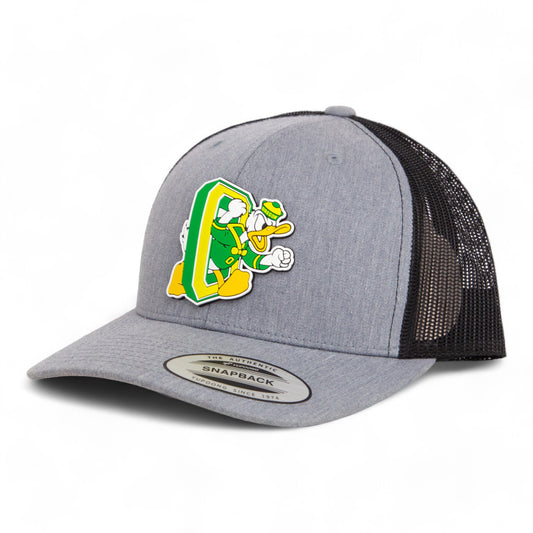 Oregon Ducks Retro 3D YP Snapback Trucker Hat- Heather Grey/ Black