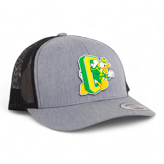 Oregon Ducks Retro 3D YP Snapback Trucker Hat- Heather Grey/ Black