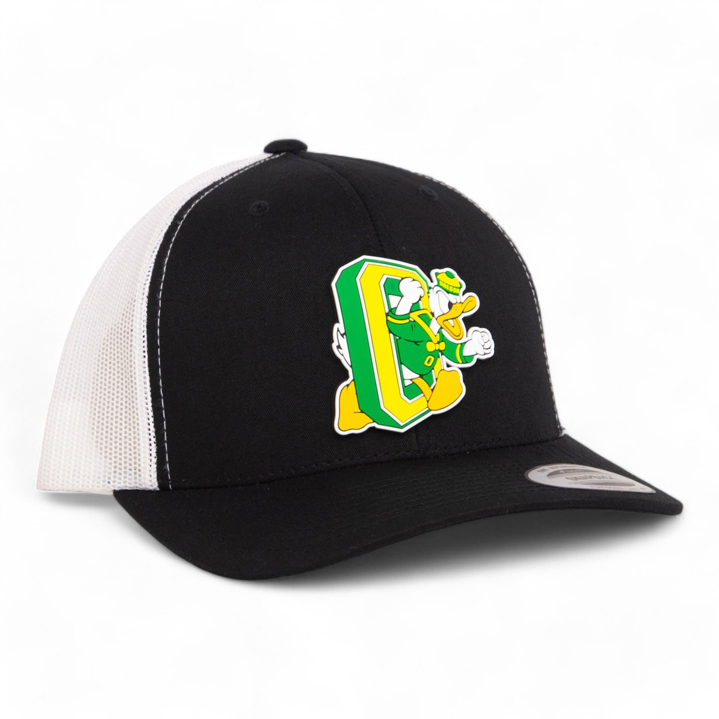 Oregon Ducks Retro 3D YP Snapback Trucker Hat- Black/ White