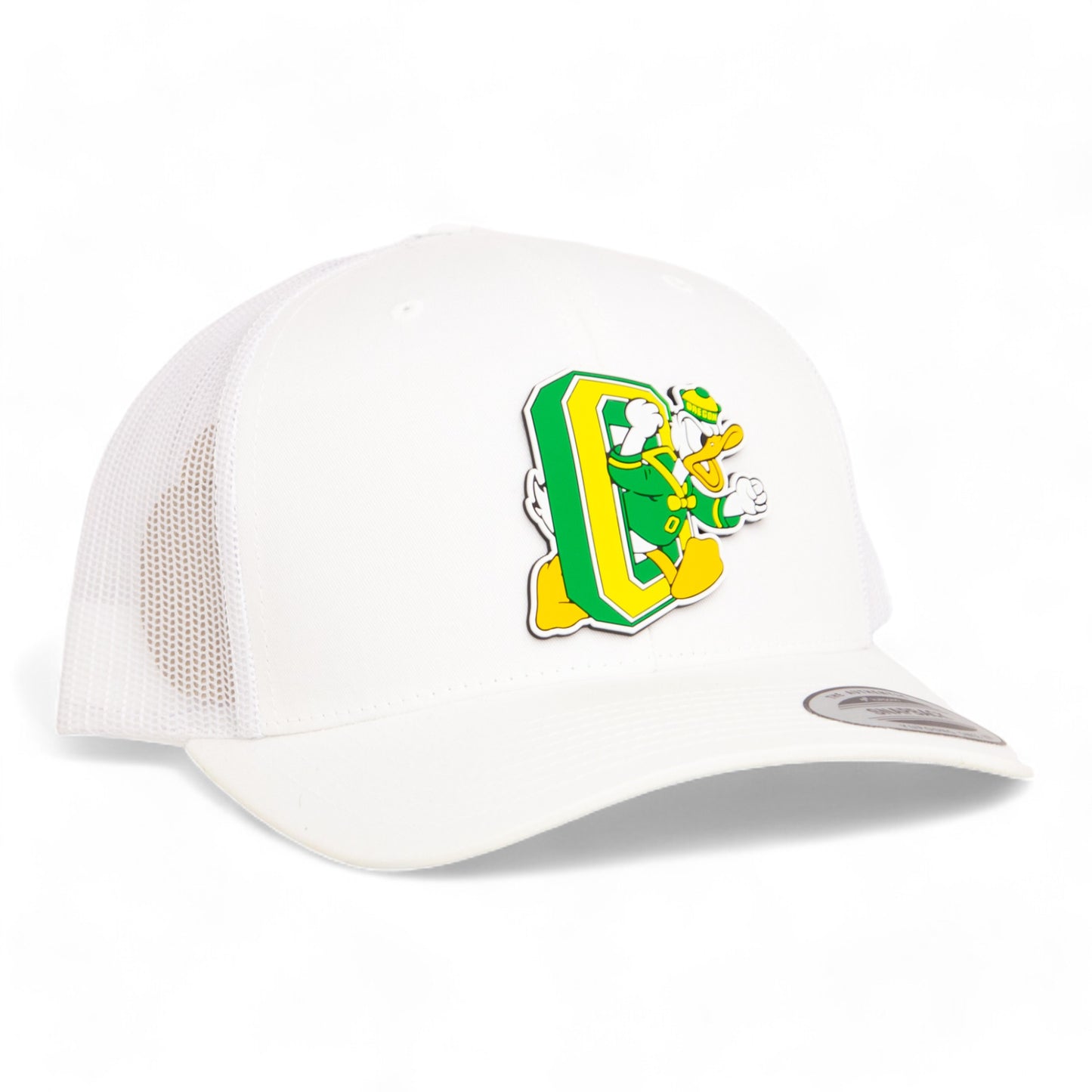 Oregon Ducks Retro 3D YP Snapback Trucker Hat- White