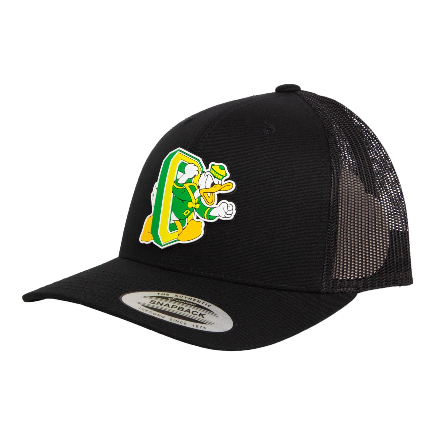 Oregon Ducks Retro 3D YP Snapback Trucker Hat- Black