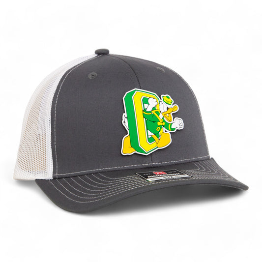 Oregon Ducks Retro 3D Snapback Trucker Hat- Charcoal/ White