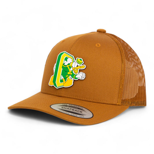 Oregon Ducks Retro 3D YP Snapback Trucker Hat- Caramel