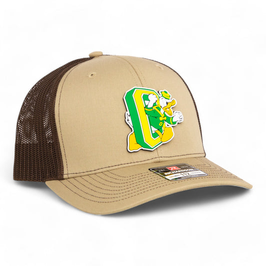 Oregon Ducks Retro 3D Snapback Trucker Hat- Tan/ Coffee