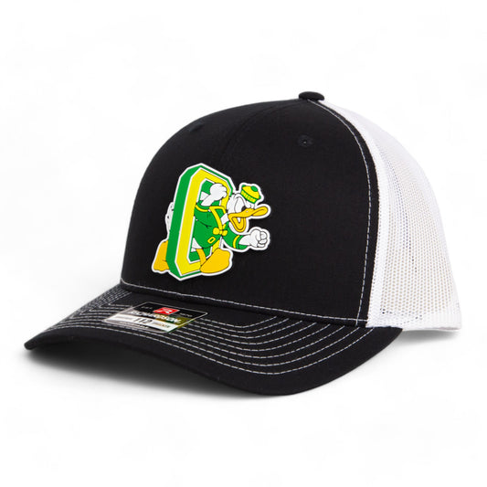 Oregon Ducks Retro 3D Snapback Trucker Hat- Black/ White