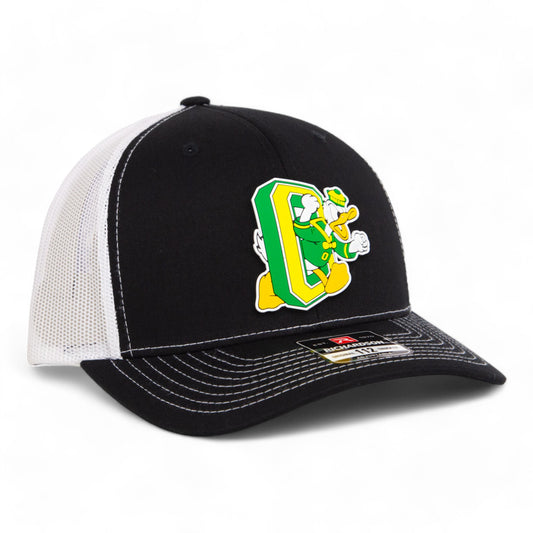 Oregon Ducks Retro 3D Snapback Trucker Hat- Black/ White