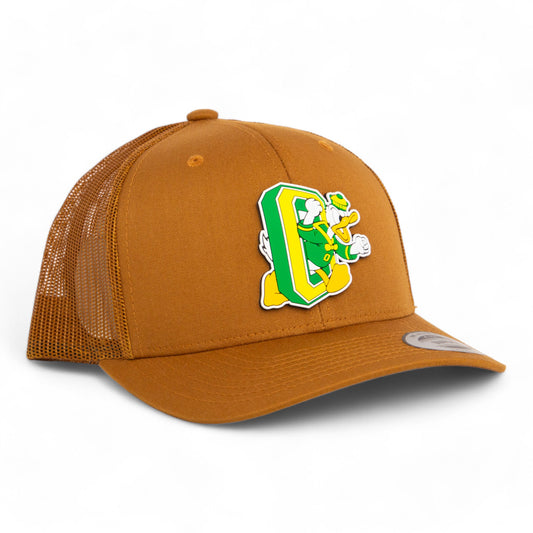 Oregon Ducks Retro 3D YP Snapback Trucker Hat- Caramel