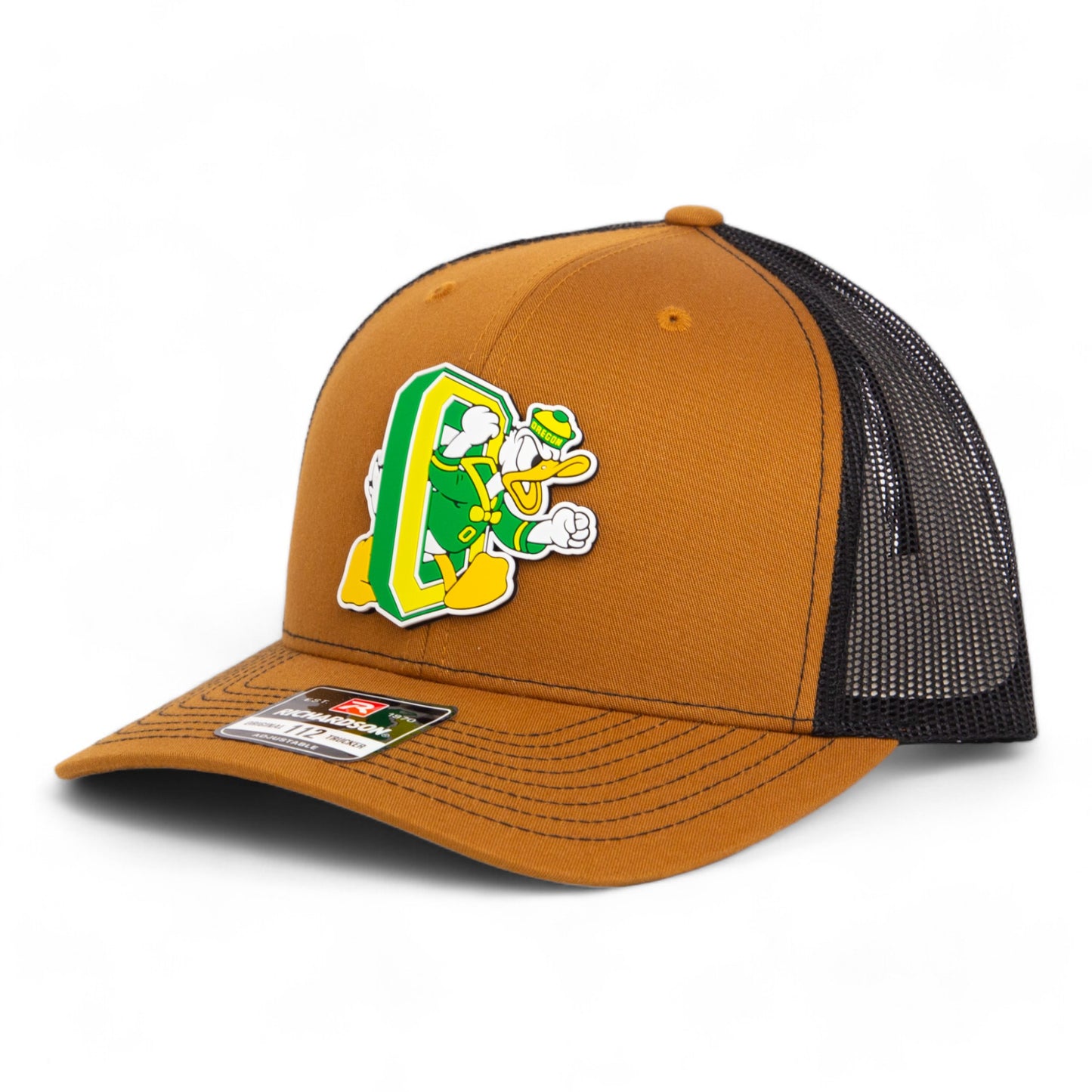 Oregon Ducks Retro 3D Snapback Trucker Hat- Caramel/ Black