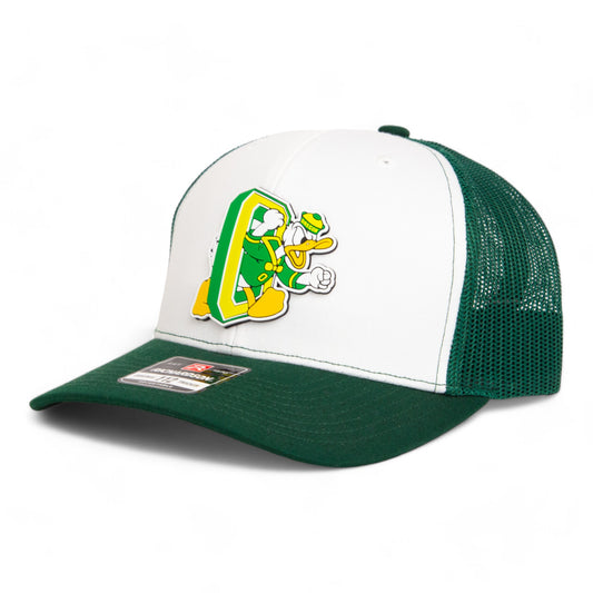 Oregon Ducks Retro 3D Snapback Trucker Hat- White/ Dark Green