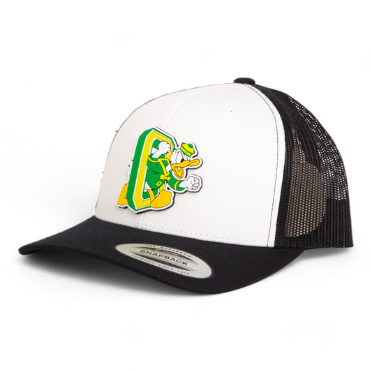 Oregon Ducks Retro 3D YP Snapback Trucker Hat- White/ Black