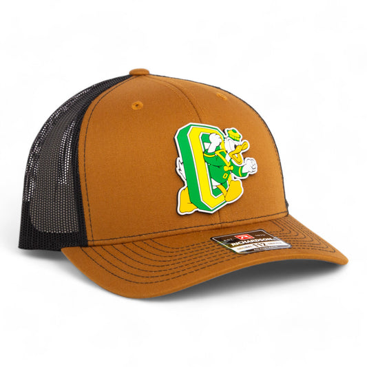 Oregon Ducks Retro 3D Snapback Trucker Hat- Caramel/ Black