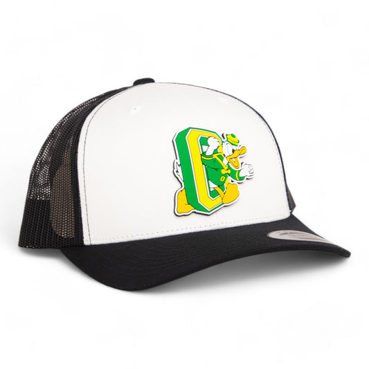 Oregon Ducks Retro 3D YP Snapback Trucker Hat- White/ Black