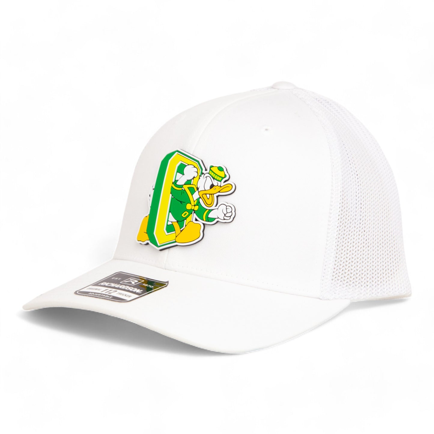 Oregon Ducks Retro 3D Snapback Trucker Hat- White