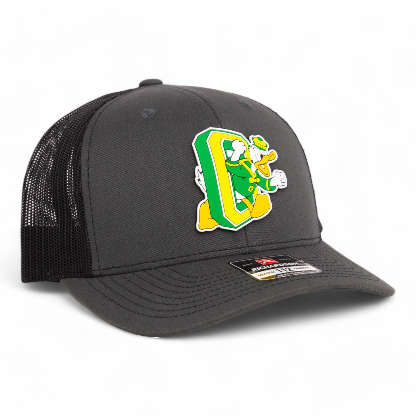 Oregon Ducks Retro 3D Snapback Trucker Hat- Charcoal/ Black