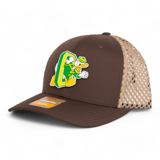 Oregon Ducks Retro 3D Snapback Tilikum Trucker Hat- Brown/ Tan