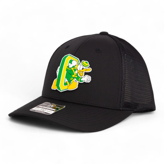 Oregon Ducks Retro 3D Snapback Trucker Hat- Black