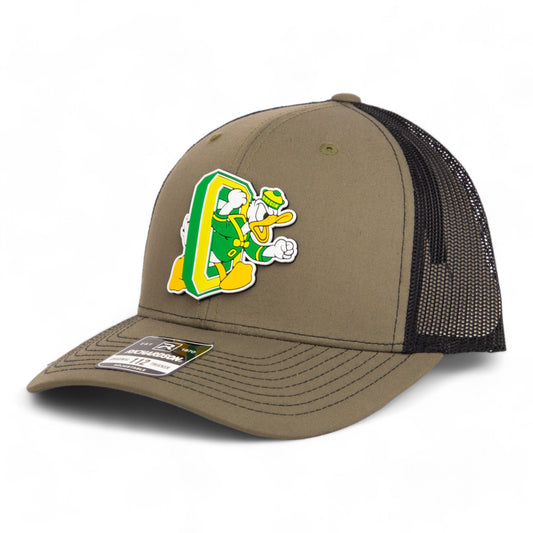 Oregon Ducks Retro 3D Snapback Trucker Hat- Loden/ Black