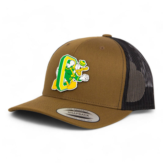 Oregon Ducks Retro 3D YP Snapback Trucker Hat- Coyote/ Black