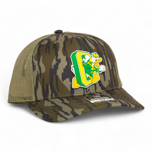 Oregon Ducks Retro 3D Snapback Trucker Hat- Mossy Oak Bottomland/ Loden