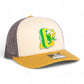 Oregon Ducks Retro 3D Snapback Trucker Hat- Mink Beige/ Charcoal/ Amber Gold