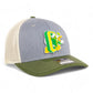 Oregon Ducks Retro 3D Snapback Trucker Hat- Heather Grey/ Birch/ Olive