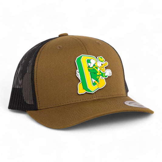 Oregon Ducks Retro 3D YP Snapback Trucker Hat- Coyote/ Black