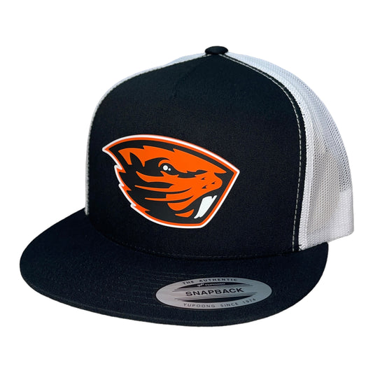 Oregon State Beavers 3D YP Snapback Flat Bill Trucker Hat- Black/ White