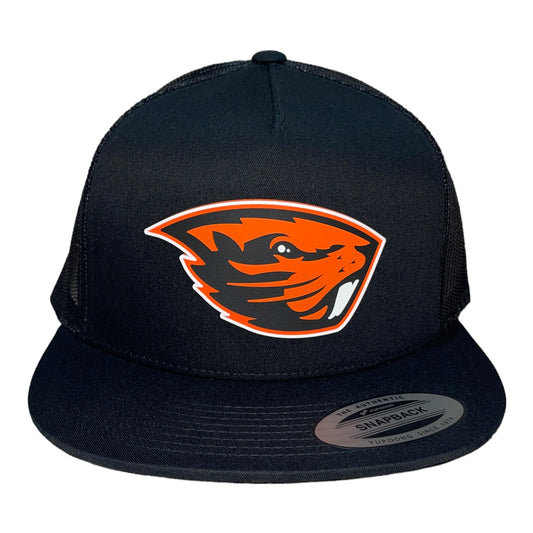 Oregon State Beavers 3D YP Snapback Flat Bill Trucker Hat- Black