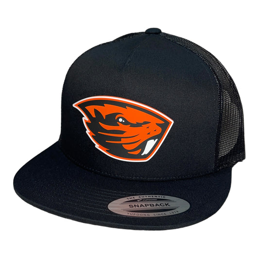 Oregon State Beavers 3D YP Snapback Flat Bill Trucker Hat- Black