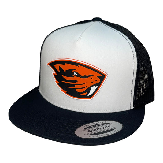 Oregon State Beavers 3D YP Snapback Flat Bill Trucker Hat- White/ Black