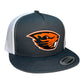 Oregon State Beavers 3D YP Snapback Flat Bill Trucker Hat- Charcoal/ White