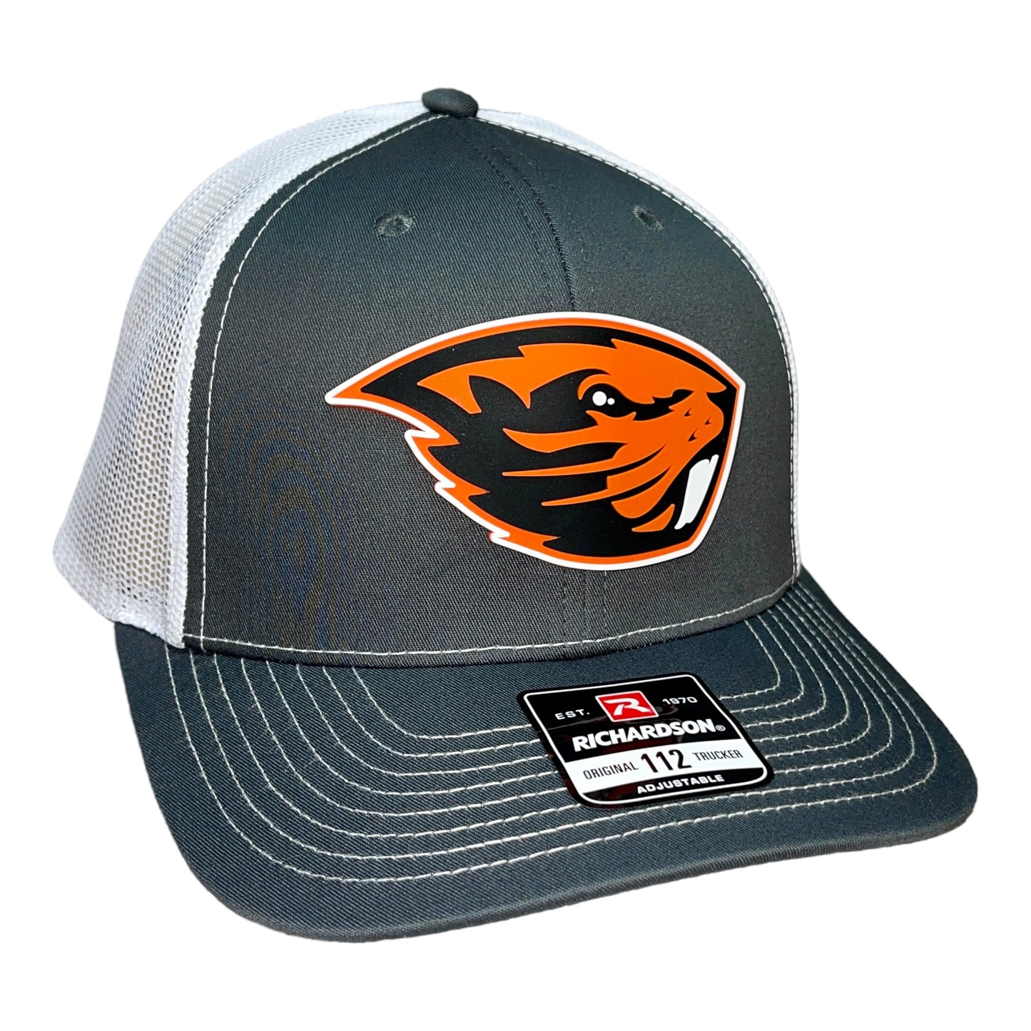 Oregon State Beavers 3D Snapback Trucker Hat- Charcoal/ White