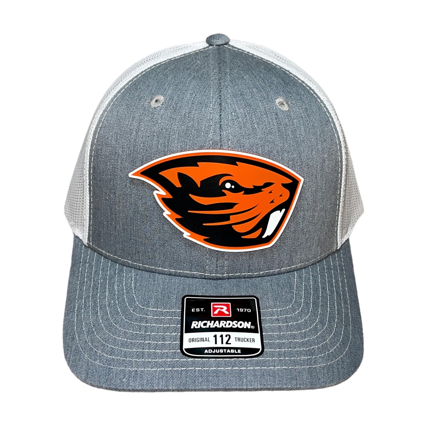 Oregon State Beavers 3D Snapback Trucker Hat- Heather Grey/ White