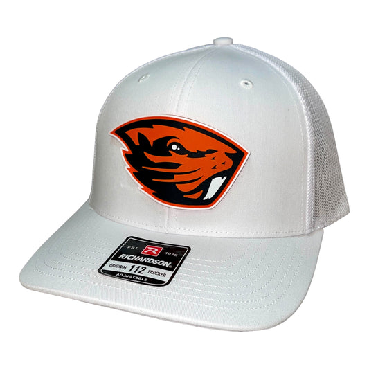 Oregon State Beavers 3D Snapback Trucker Hat- White
