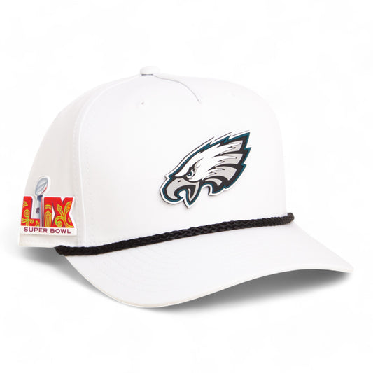 Philadelphia Eagles Super Bowl LIX 3D Snapback Rope Hat- White/ Black