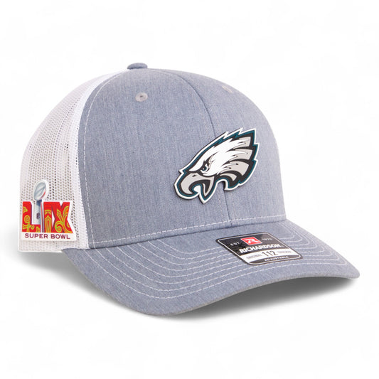 Philadelphia Eagles Super Bowl LIX 3D Snapback Trucker Hat- Heather Grey/ White