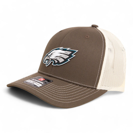 Philadelphia Eagles Super Bowl LIX 3D Snapback Trucker Hat- Chocolate Chip/ Birch