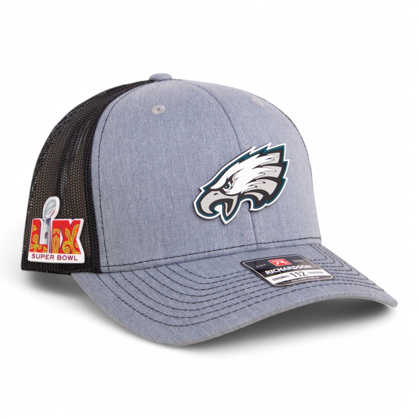 Philadelphia Eagles Super Bowl LIX 3D Snapback Trucker Hat- Heather Grey/ Black