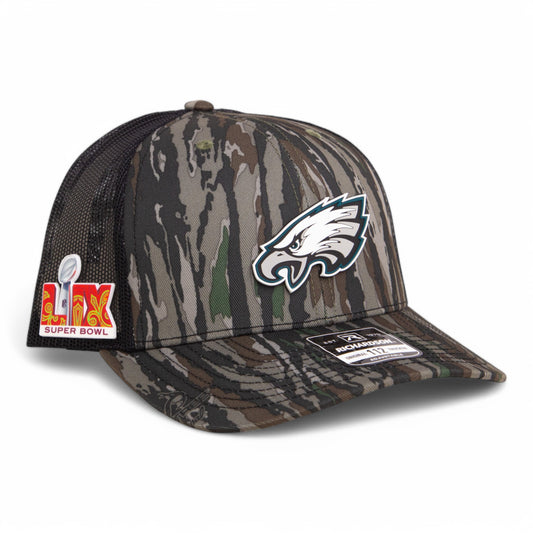 Philadelphia Eagles Super Bowl LIX 3D Snapback Trucker Hat- Realtree Original/ Black