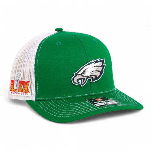 Philadelphia Eagles Super Bowl LIX 3D Snapback Trucker Hat- Kelly Green/ White